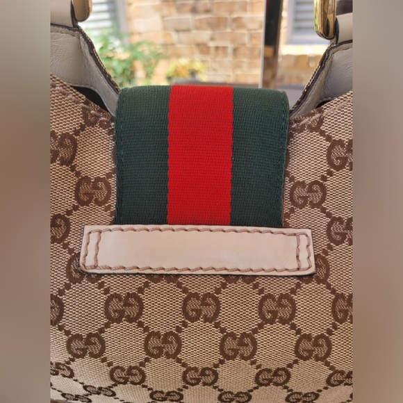 GUCCI Beige Web Tote Bag - Picture 6 of 16